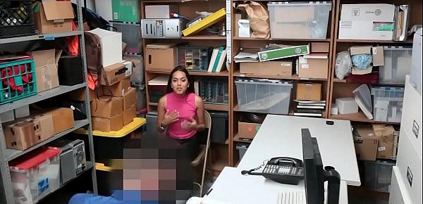  Smart ass teen caught shoplifting and fucked by security